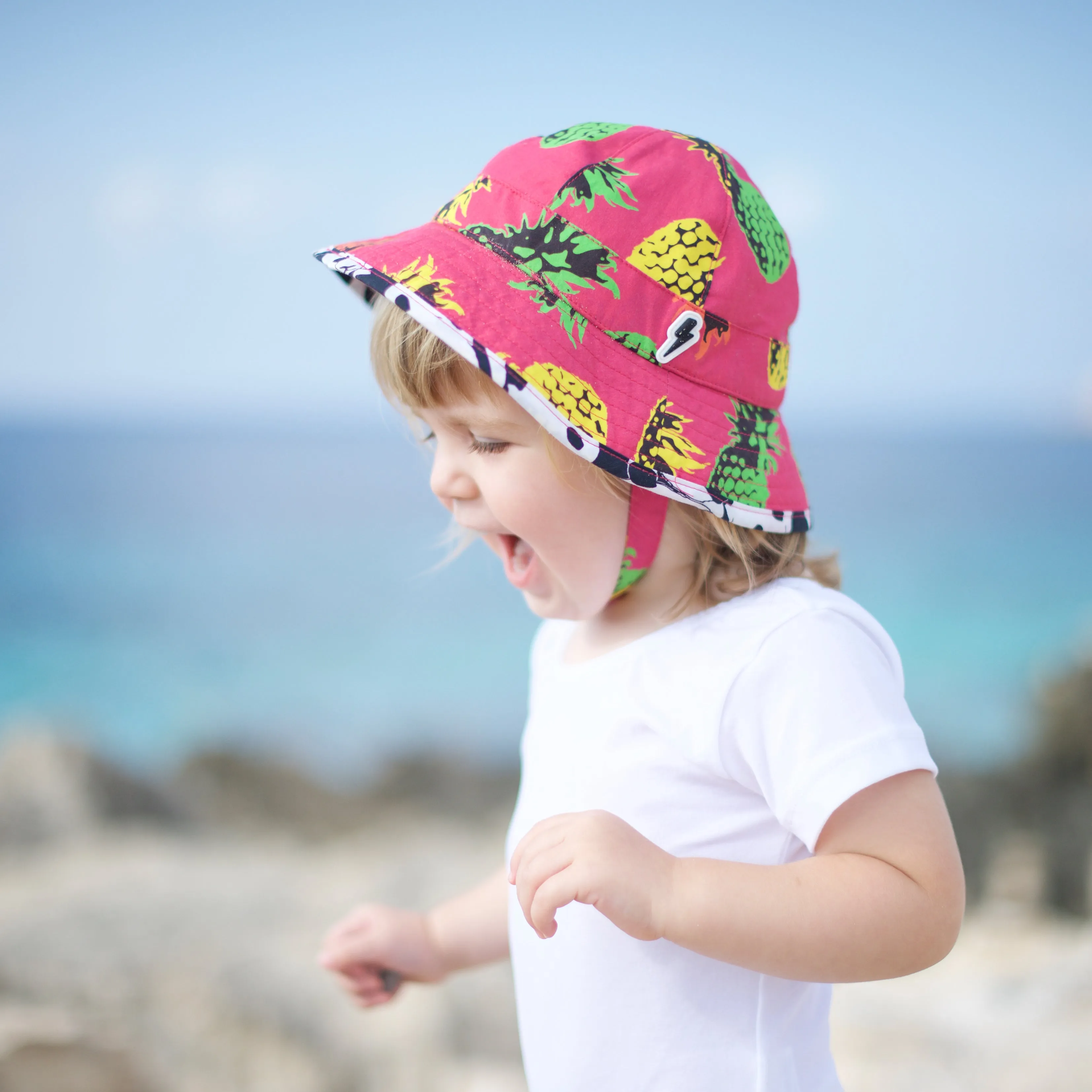 Kids Pioneer Floppy Sun Hat: Pineapple Punch