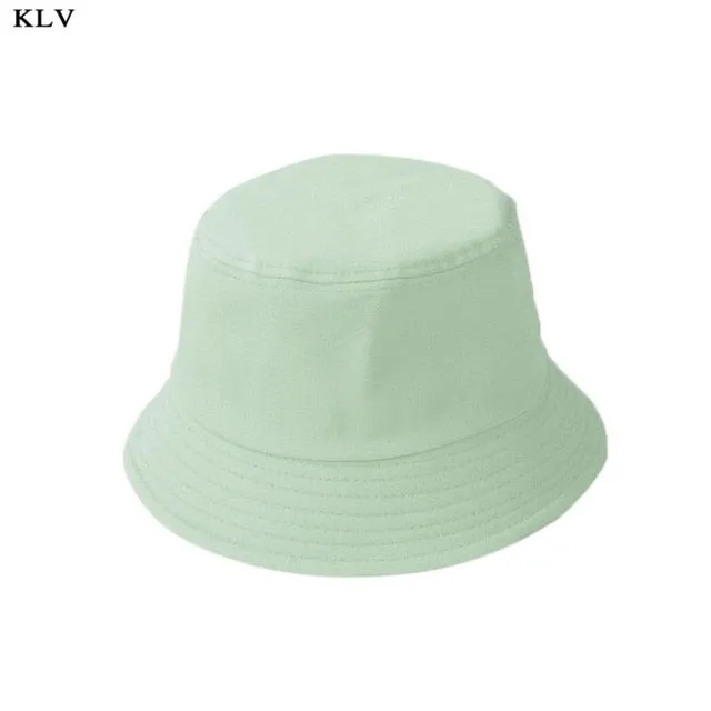 Korean Adult Kids Summer Foldable Bucket Hat Solid Color Hip Hop