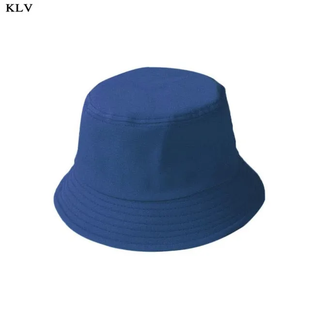 Korean Adult Kids Summer Foldable Bucket Hat Solid Color Hip Hop