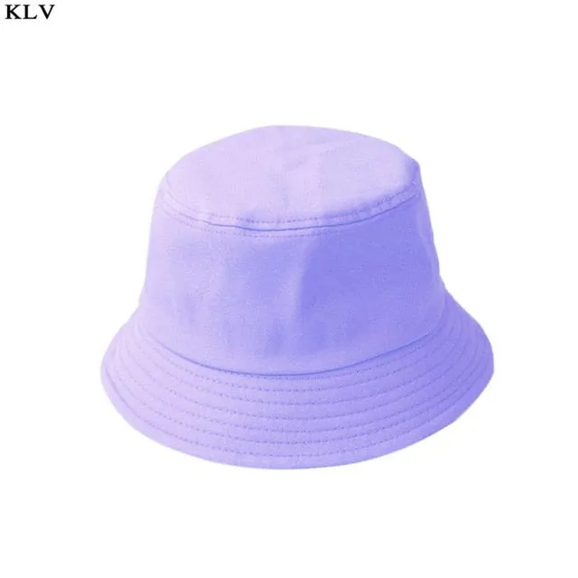 Korean Adult Kids Summer Foldable Bucket Hat Solid Color Hip Hop