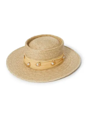 Lele Sadoughi Michelle Deco Swirl Straw Hat in Natural