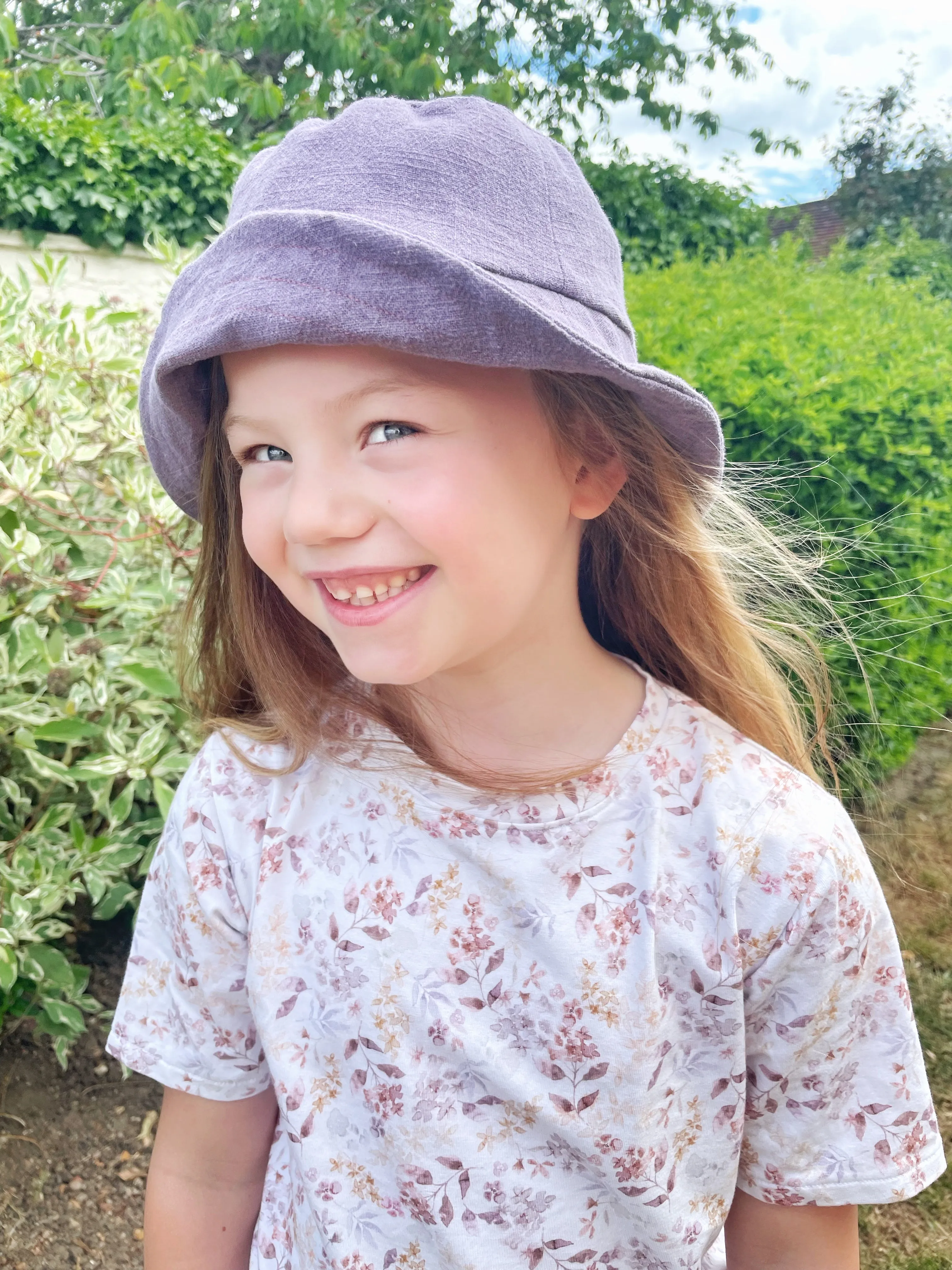 Linen Bucket Hat - Purple