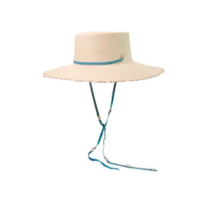 Long Brim Cordovan Hat with Leather & Seashells Band