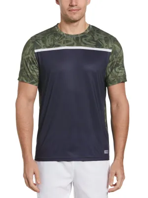 Men's Graffiti Print Block Tennis Crew