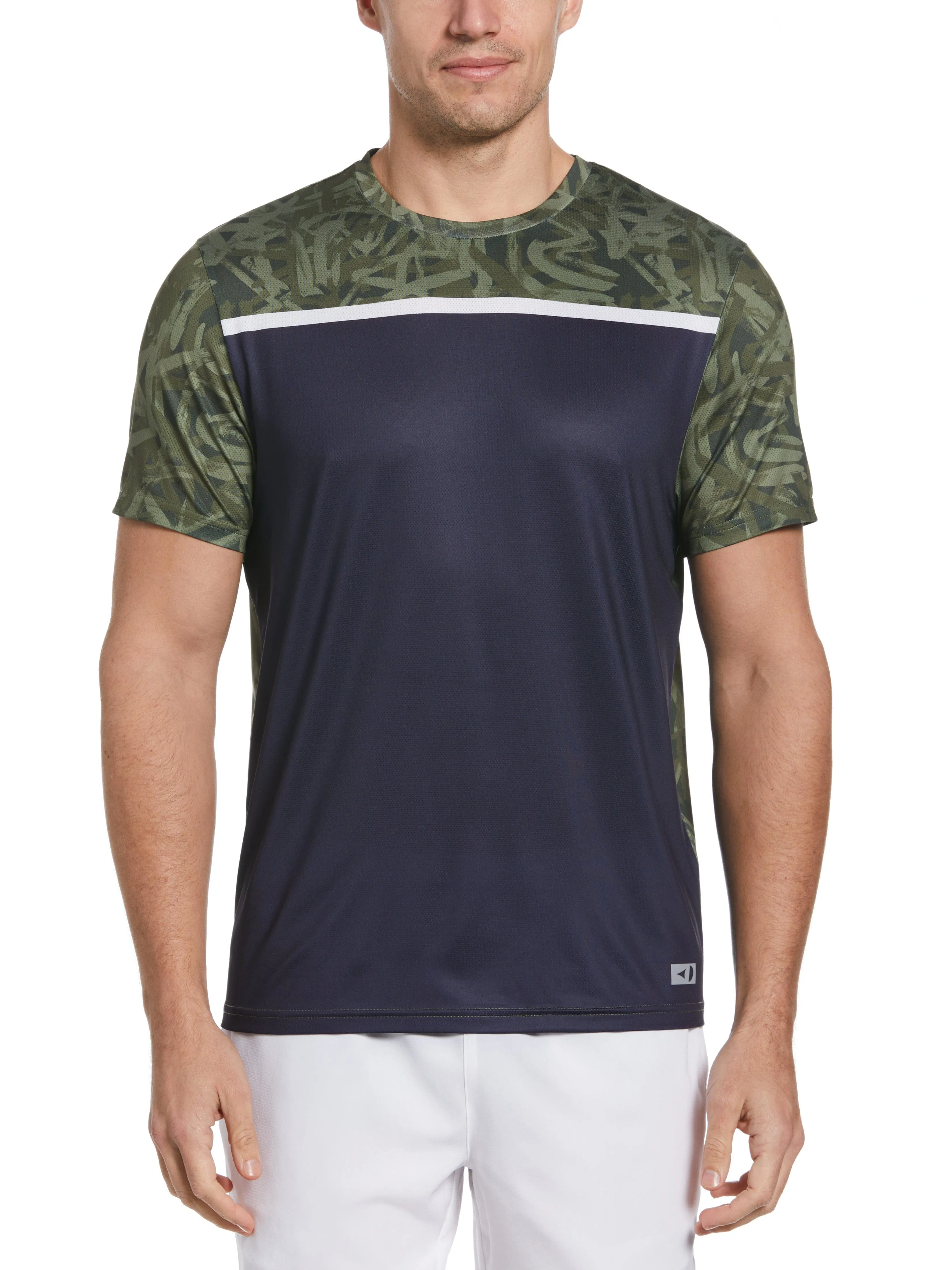 Men's Graffiti Print Block Tennis Crew