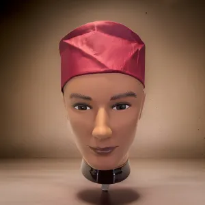 Men's Solid Color Burgundy Kufi Hat