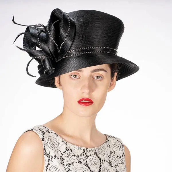 Mushroom Crown Satin Ribbon Hat: Fuchsia