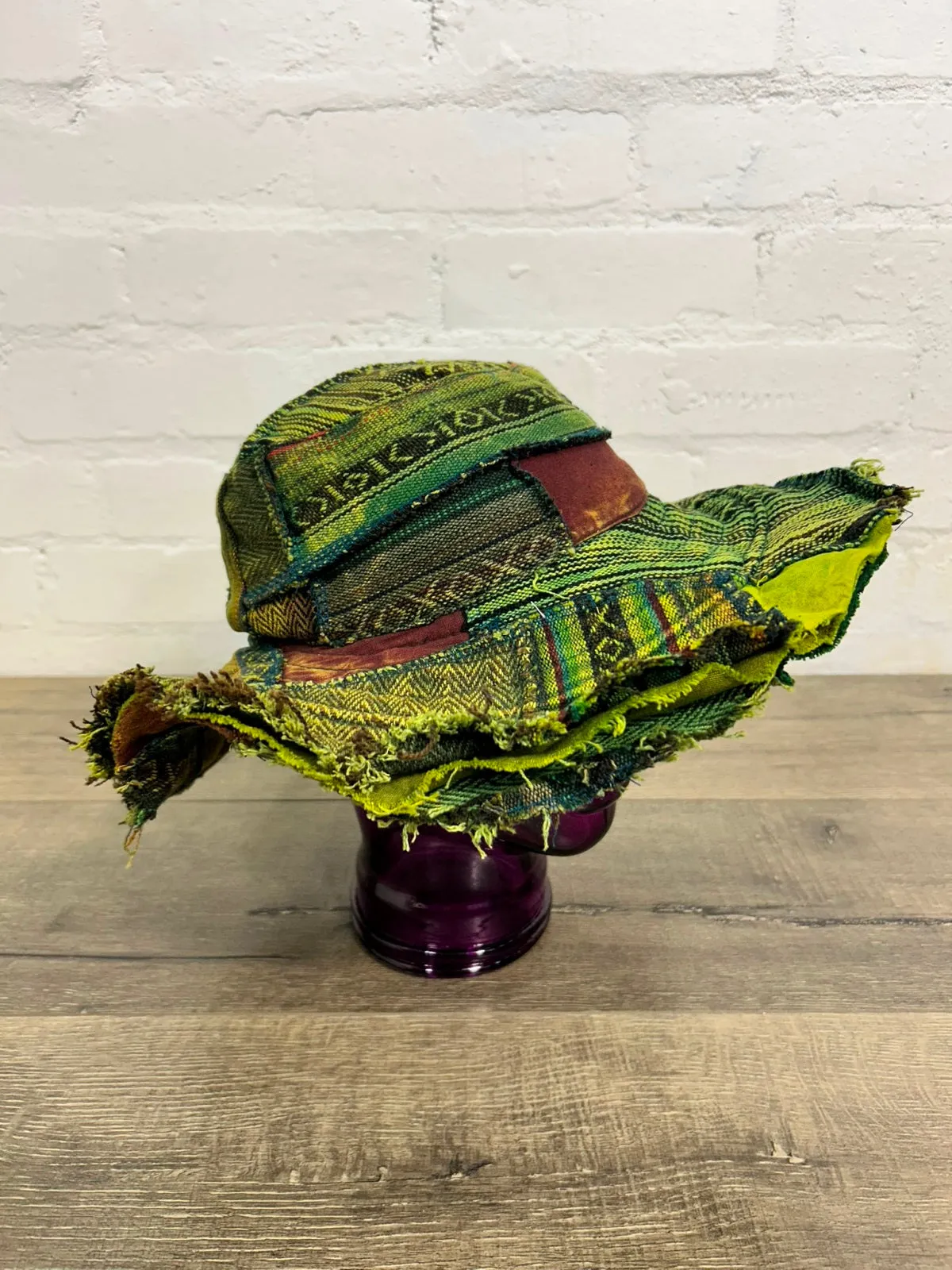 Patch Wide Brim Sun Hat