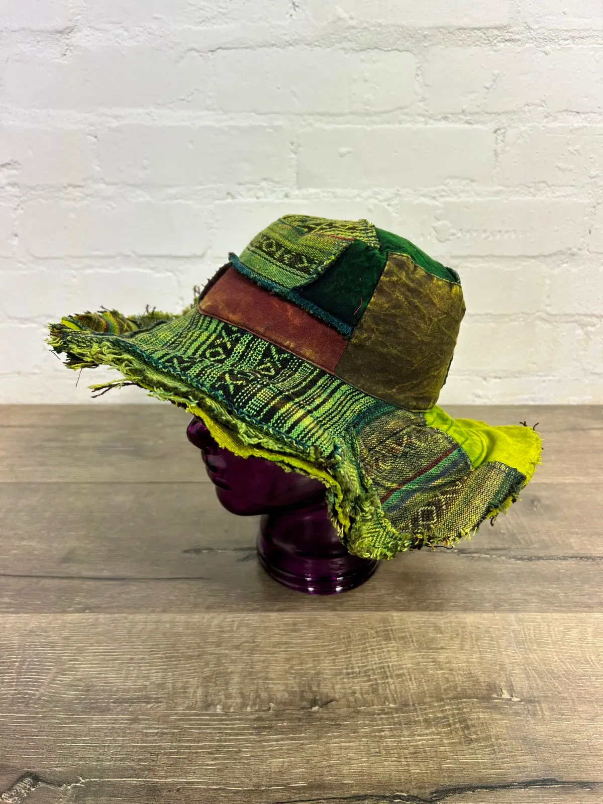 Patch Wide Brim Sun Hat