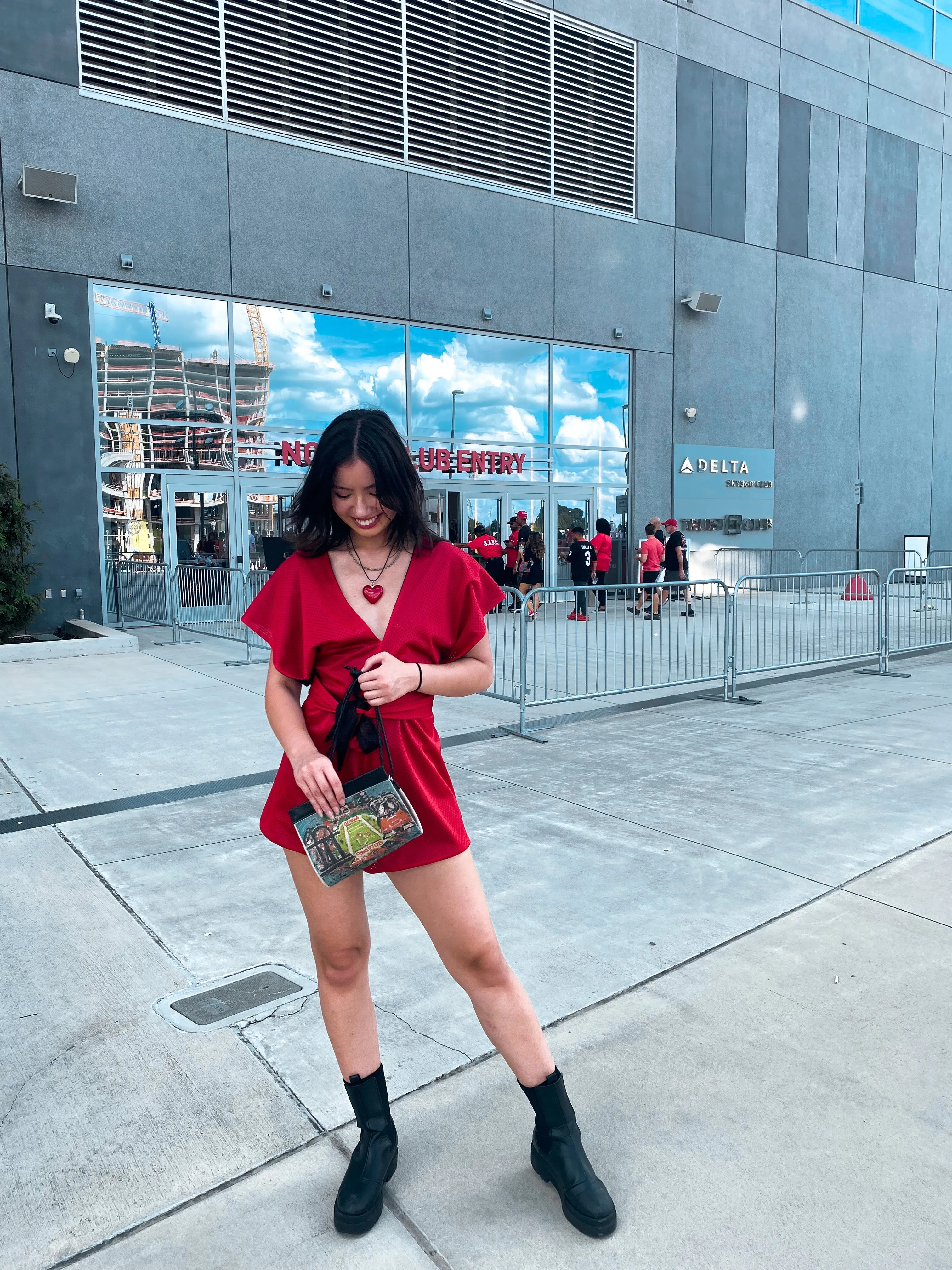 Red & Black Reversible Romper