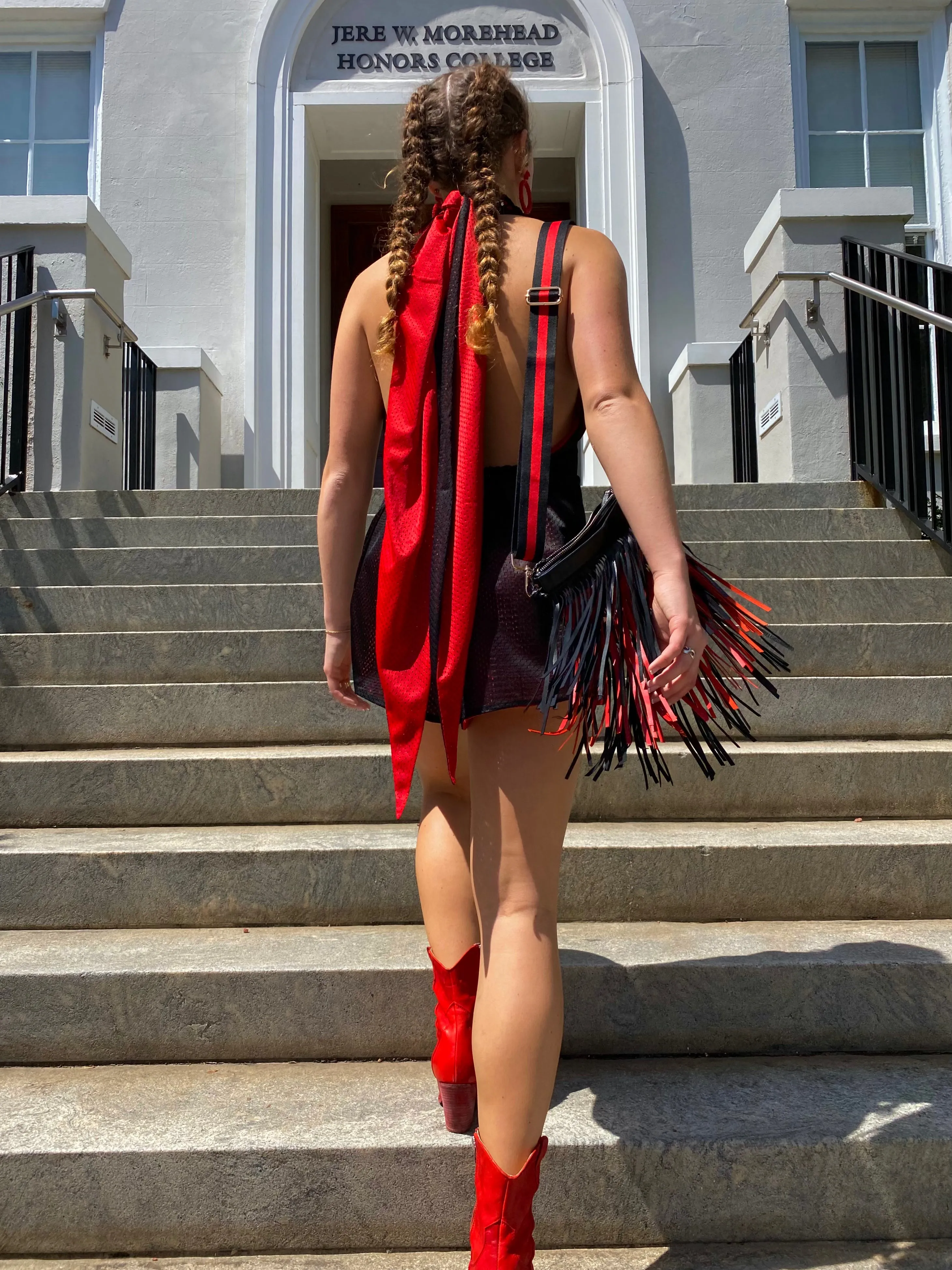 Red & Black Reversible Romper