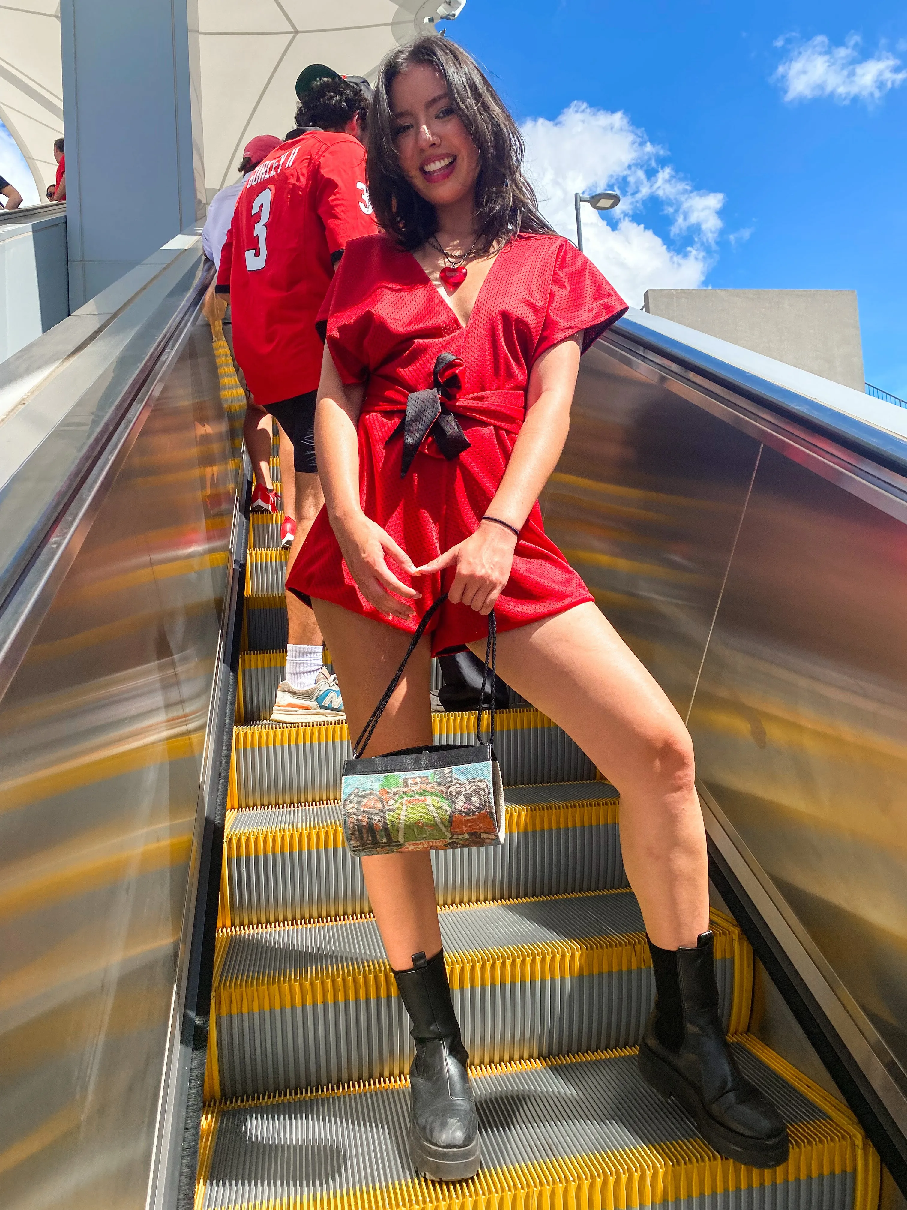 Red & Black Reversible Romper