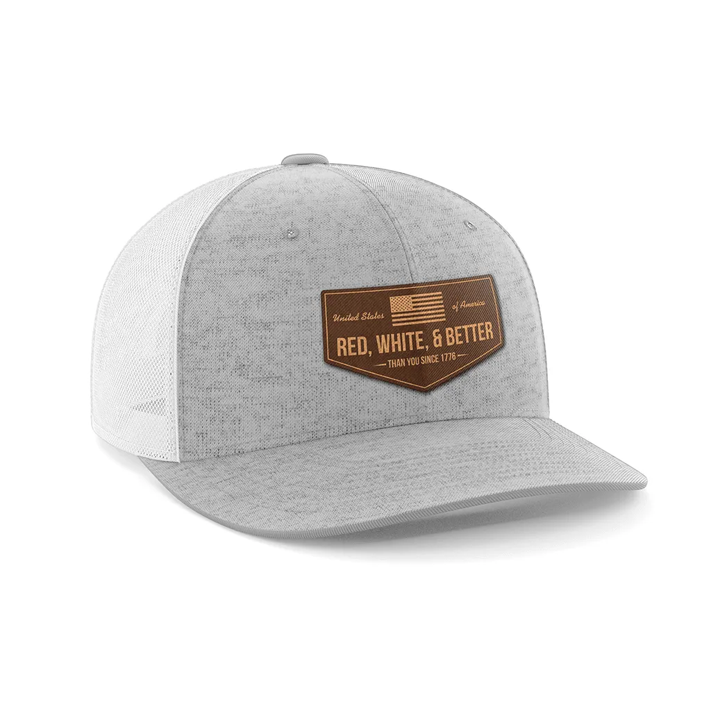 Red, White, and Better Than You Leather Patch Hat