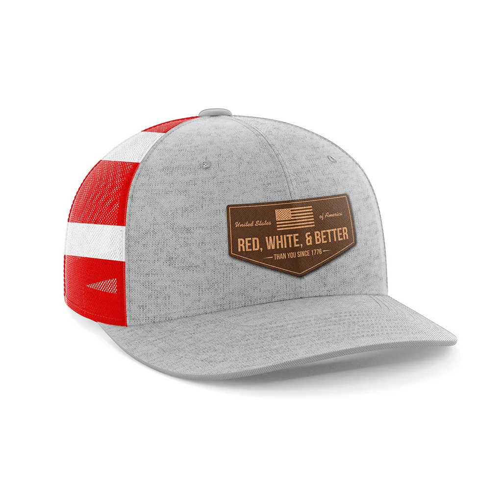 Red, White, and Better Than You Leather Patch Hat