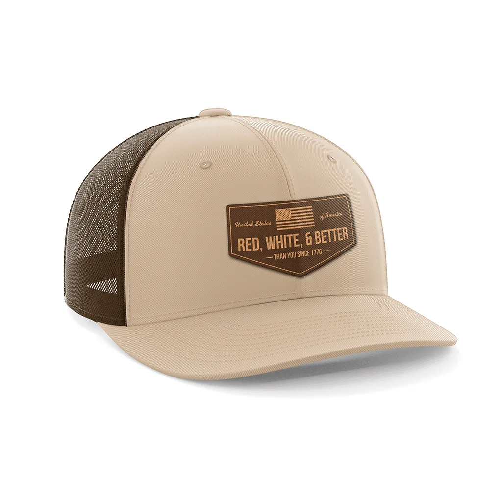 Red, White, and Better Than You Leather Patch Hat