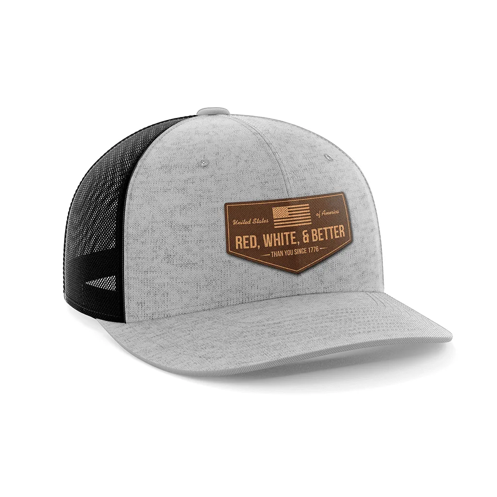 Red, White, and Better Than You Leather Patch Hat