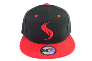 Shatterizer Black Hat with Red Accents, Solid Red Bill