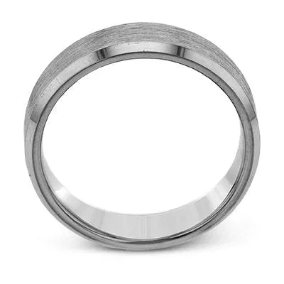Simon G. White & Rose Gold Satin Finish Wedding Band