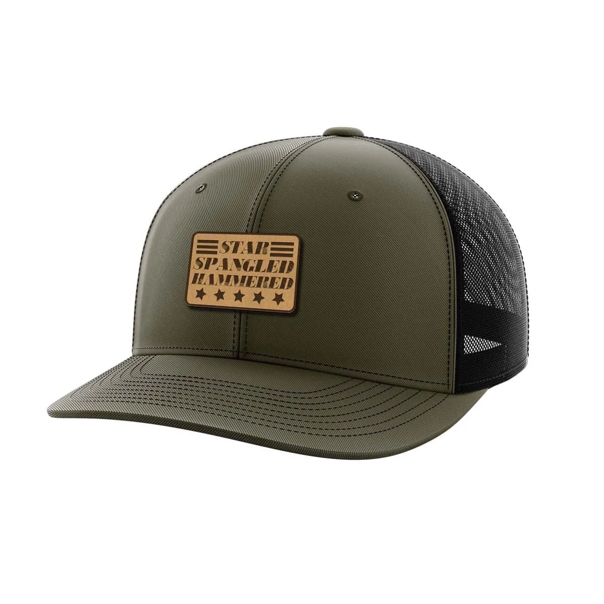 Star Spangled Hammered Leather Patch Hat