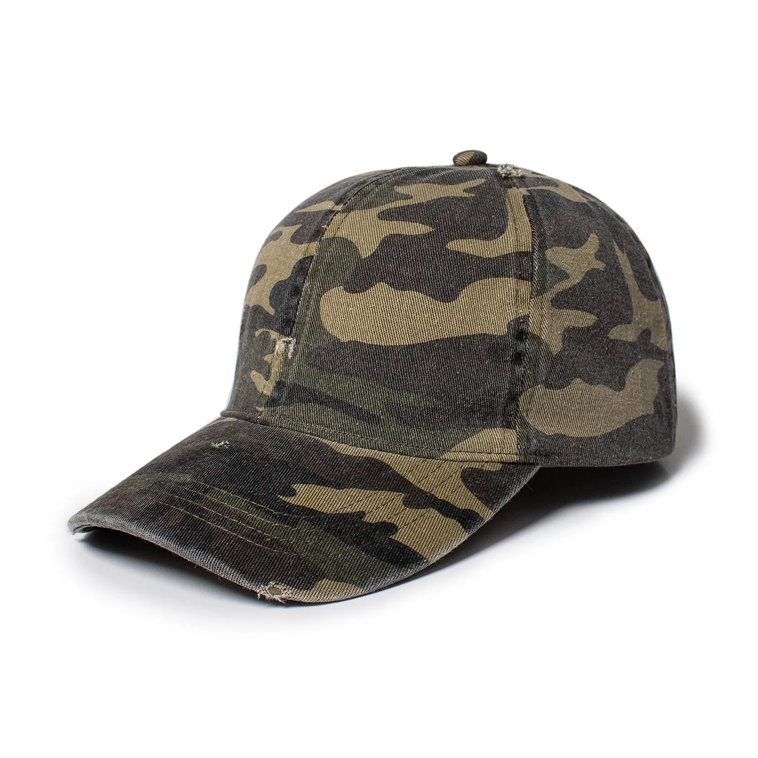 Stephanie Distressed Camo Ponyflo® Cap