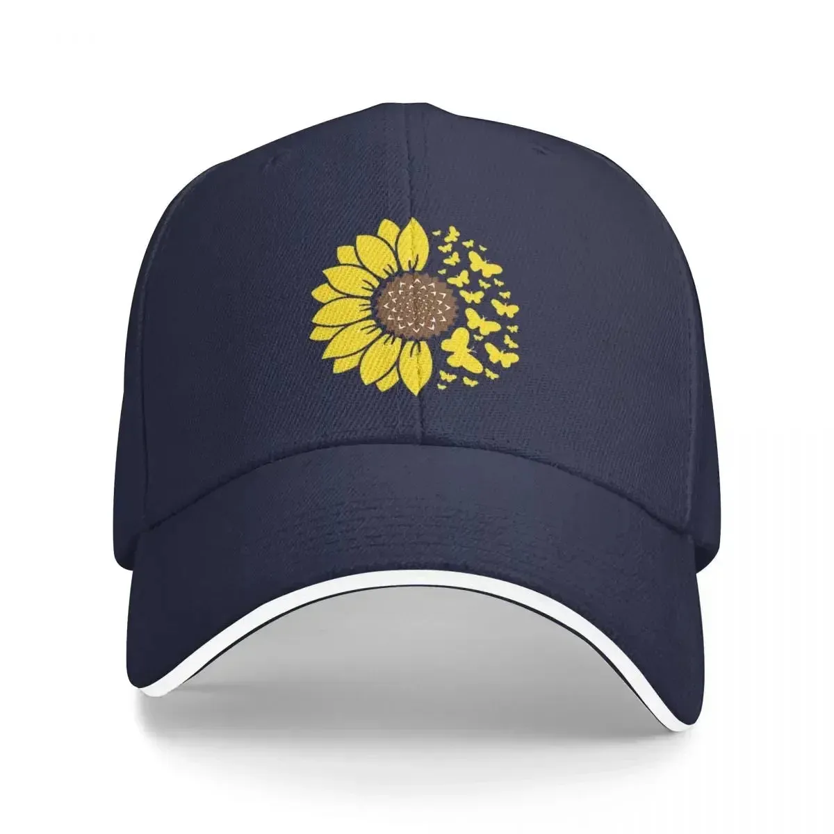 Sunflower & Butterflies Baseball Hat - Casual Hip-Hop Style
