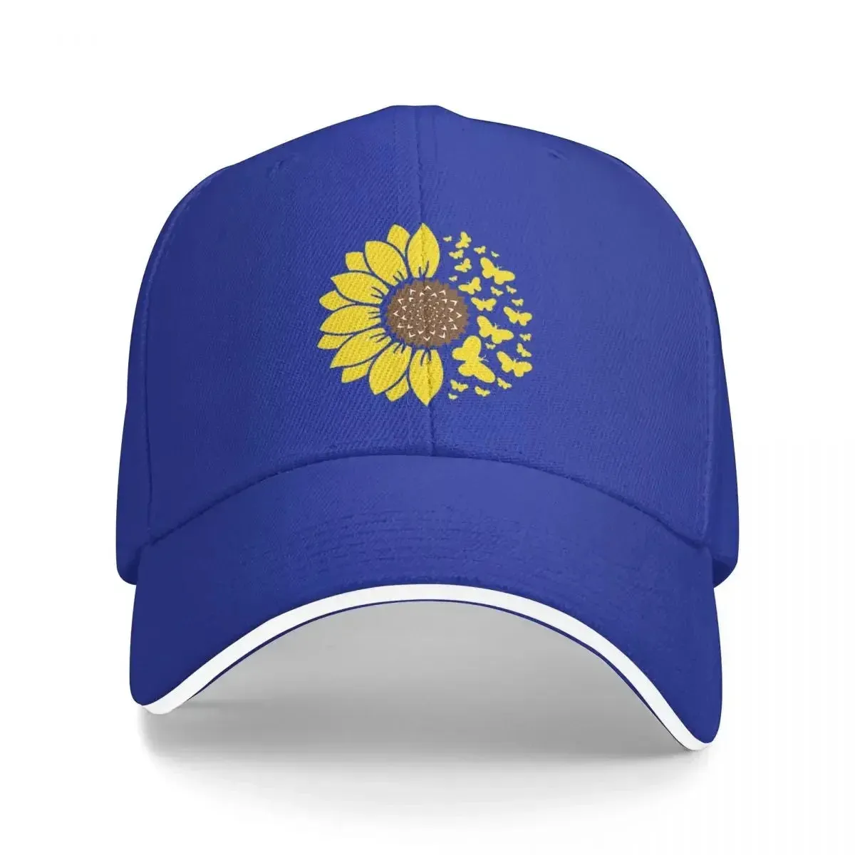 Sunflower & Butterflies Baseball Hat - Casual Hip-Hop Style
