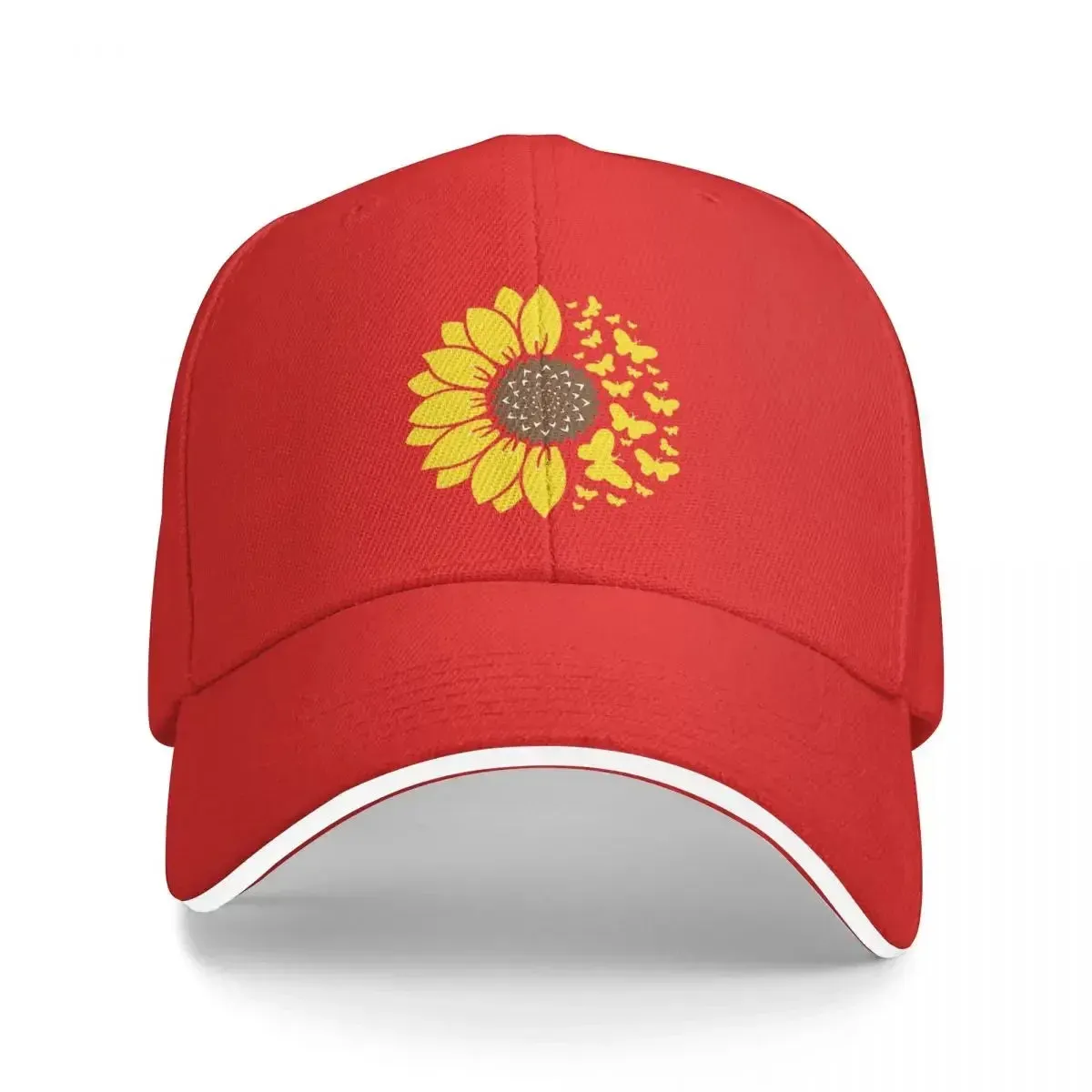 Sunflower & Butterflies Baseball Hat - Casual Hip-Hop Style