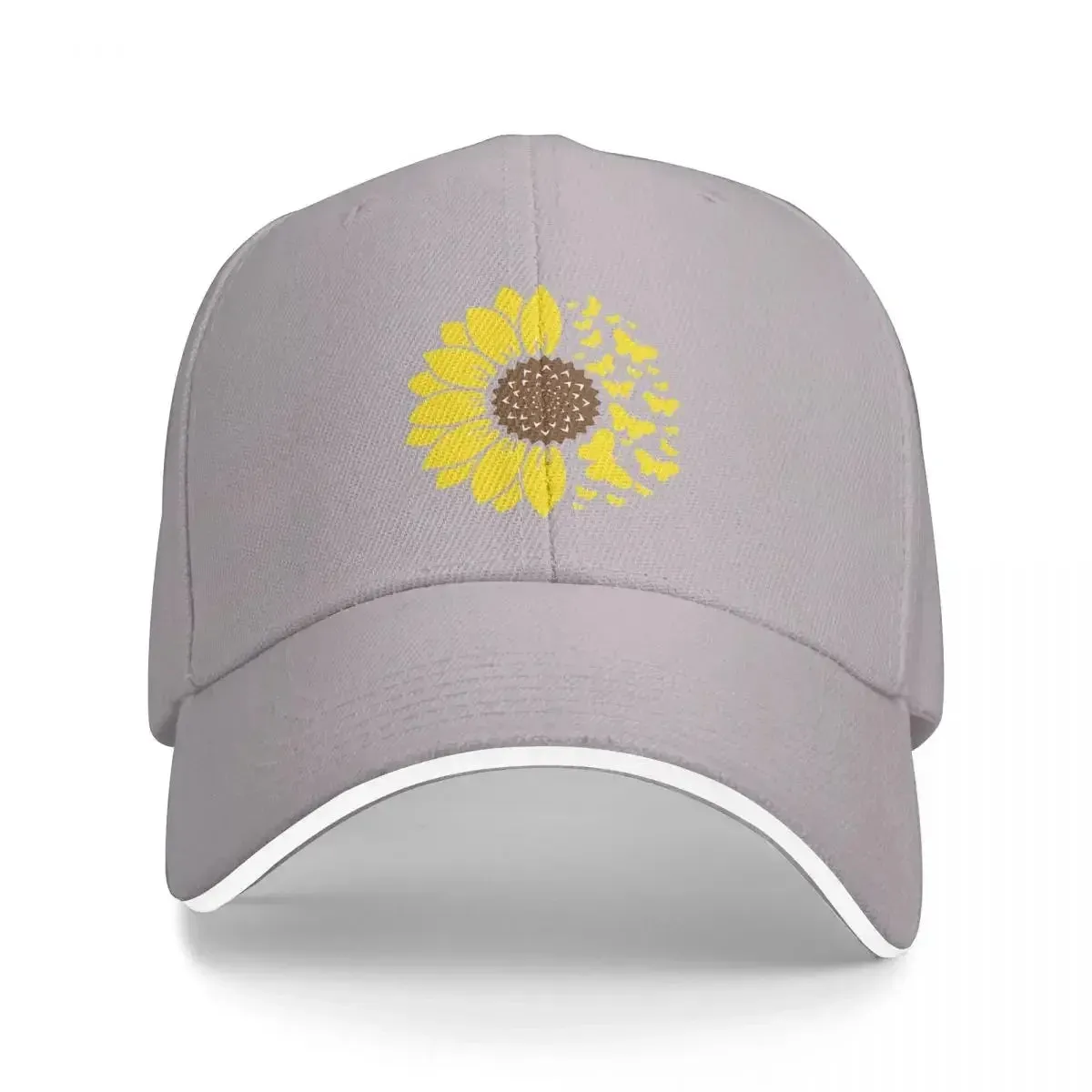 Sunflower & Butterflies Baseball Hat - Casual Hip-Hop Style