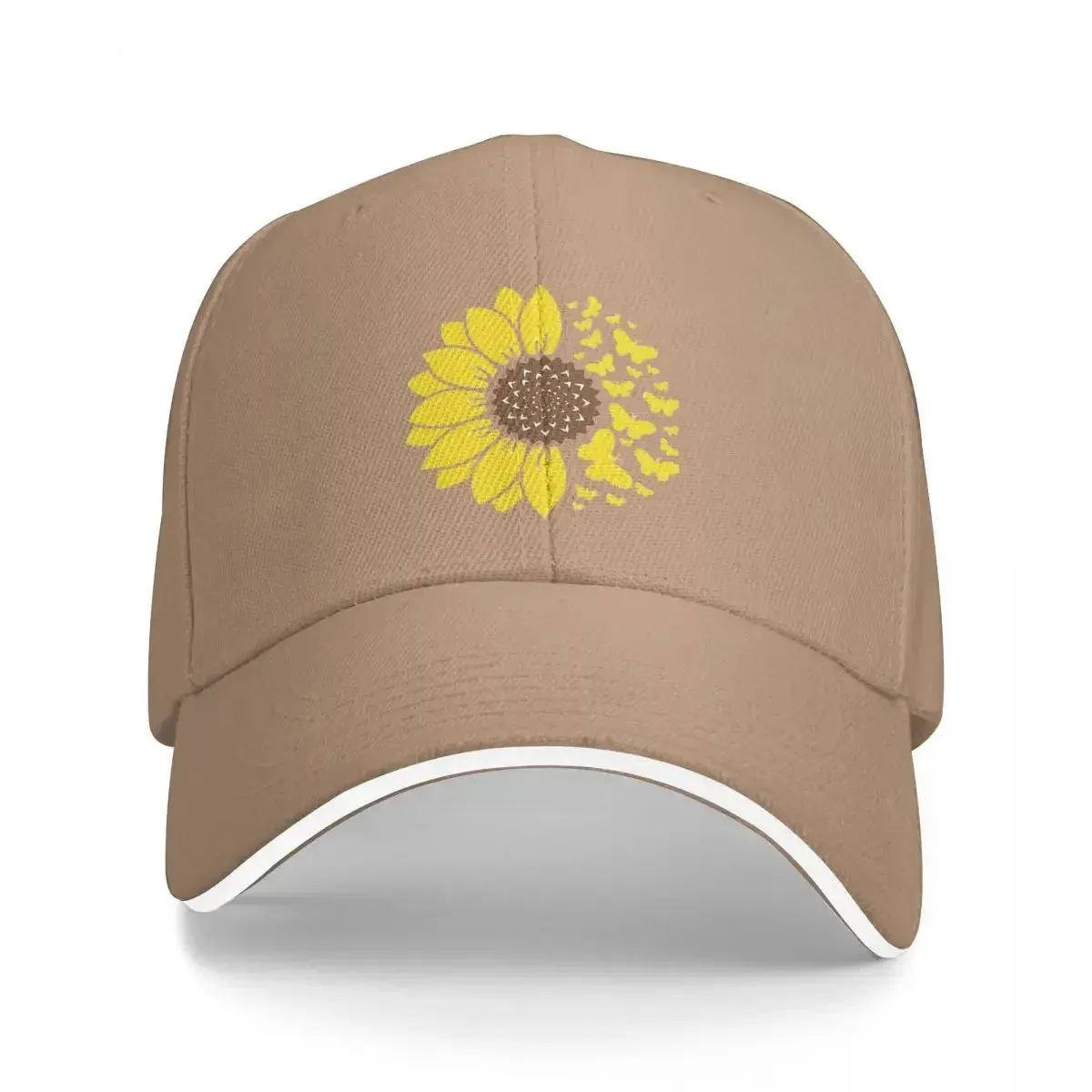 Sunflower & Butterflies Baseball Hat - Casual Hip-Hop Style