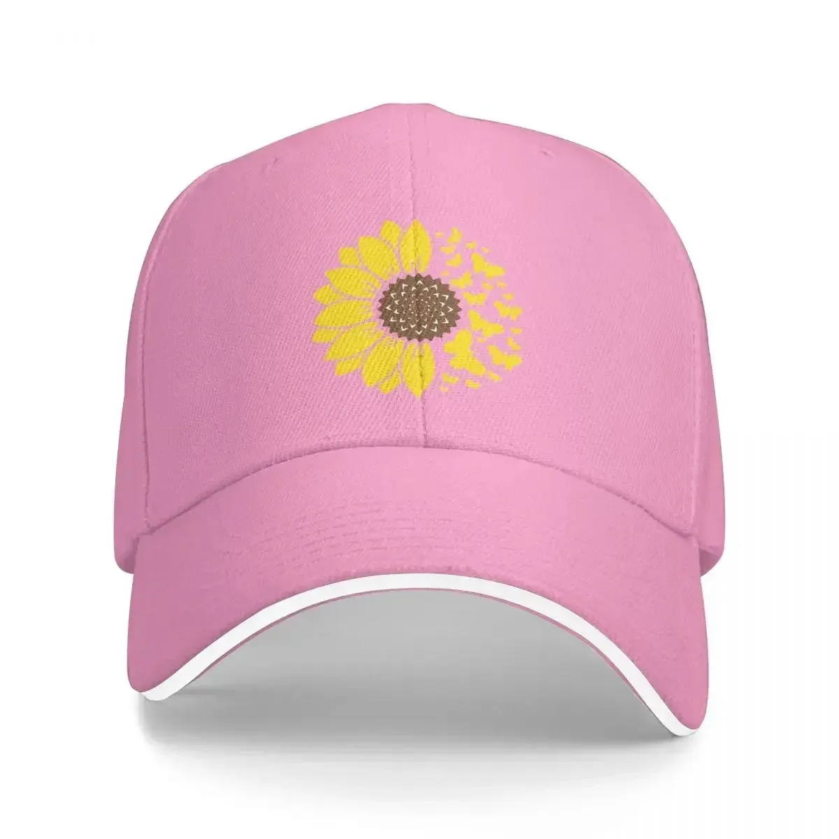 Sunflower & Butterflies Baseball Hat - Casual Hip-Hop Style