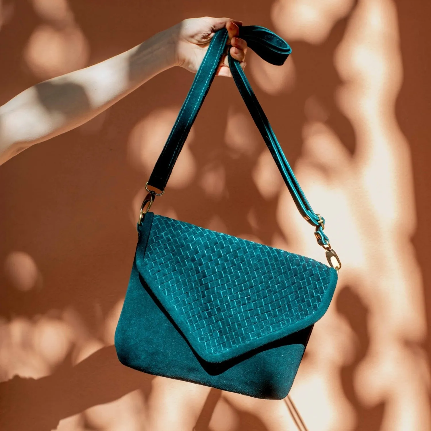 Teal Suede Woven Everyday Bag (Limited Edition)