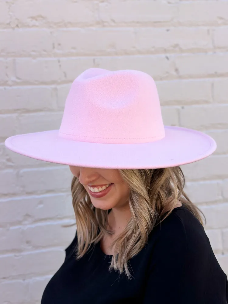 The Dandy Wide Brim Hat- Light Pink