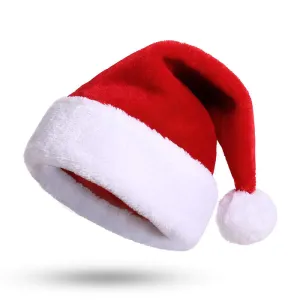 Thicken Fur Christmas Hat for Adults and Kids