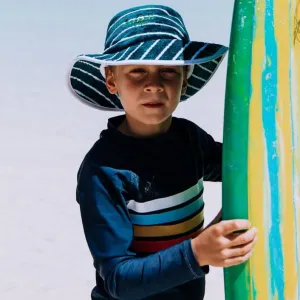 Toweling Bucket Hat Turquoise with Green