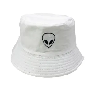Unisex Embroidered Alien Foldable Bucket Hat Beach Sun Hat Street Headwear Fisherman Outdoor Cap Men and Woman Hat