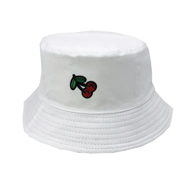 Unisex Embroidered Alien Foldable Bucket Hat Beach Sun Hat Street Headwear Fisherman Outdoor Cap Men and Woman Hat