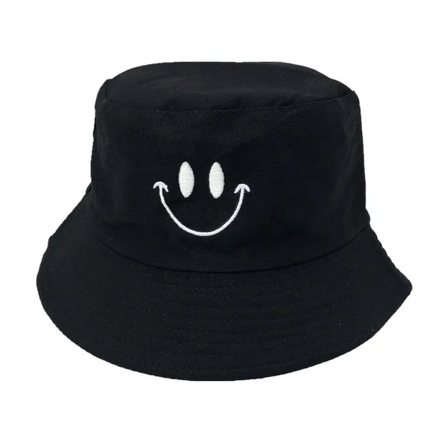 Unisex Embroidered Alien Foldable Bucket Hat Beach Sun Hat Street Headwear Fisherman Outdoor Cap Men and Woman Hat