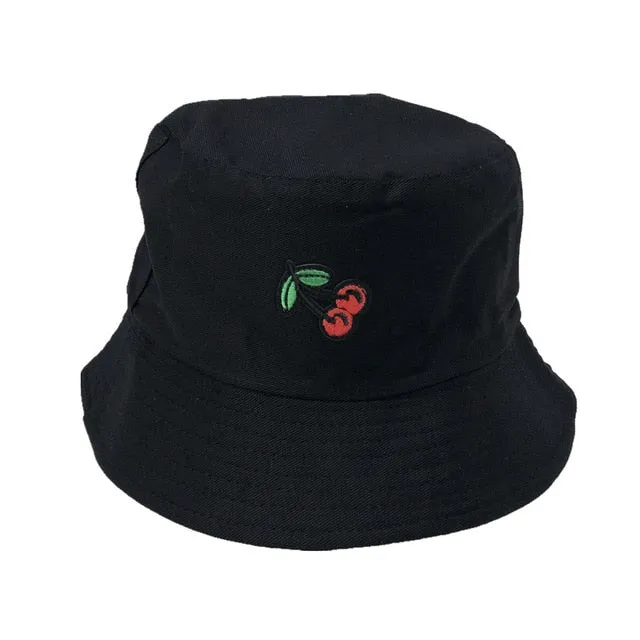 Unisex Embroidered Alien Foldable Bucket Hat Beach Sun Hat Street Headwear Fisherman Outdoor Cap Men and Woman Hat