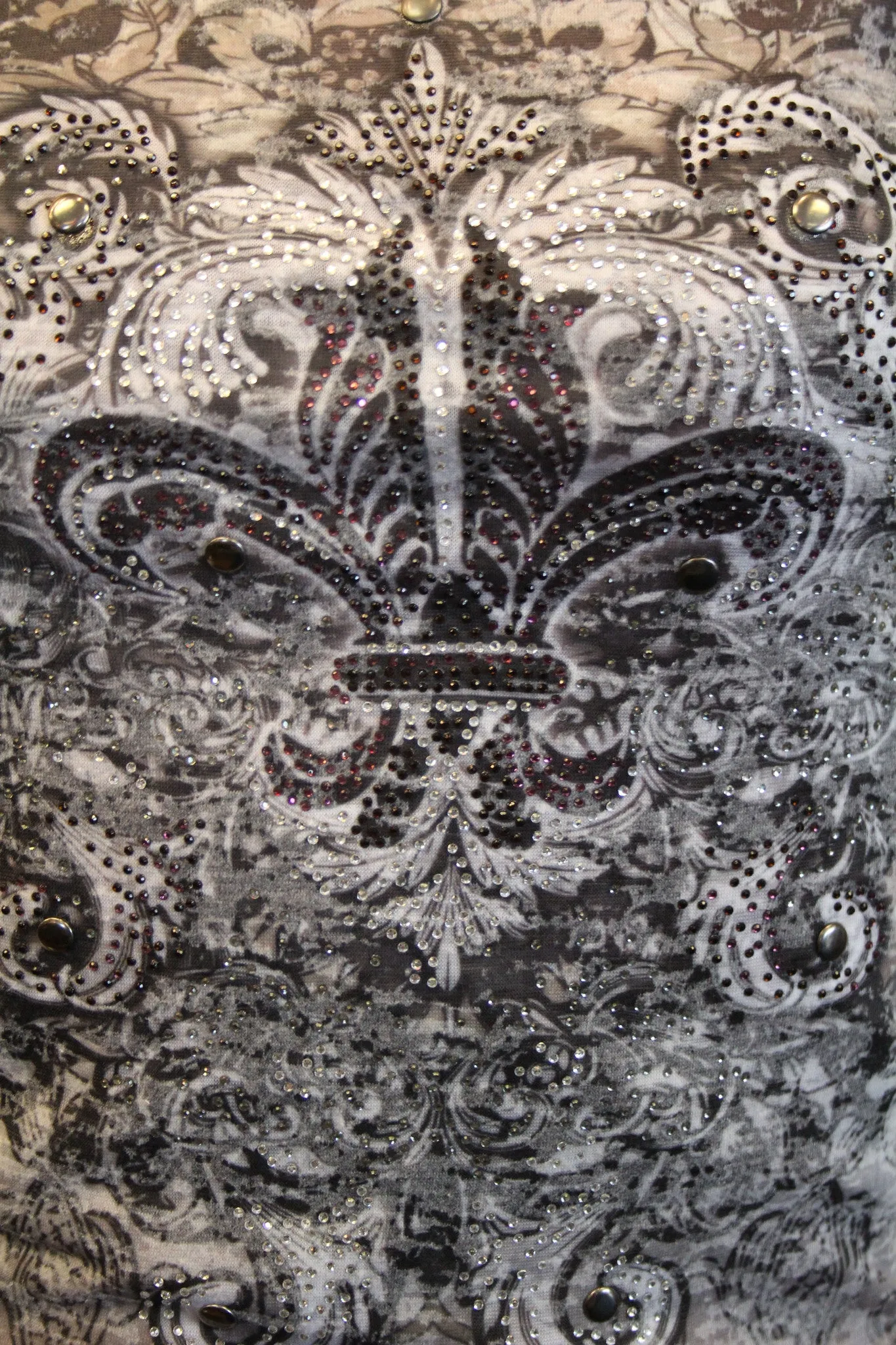 Vocal | Embellished Long Sleeve with Fleur De Lis Top