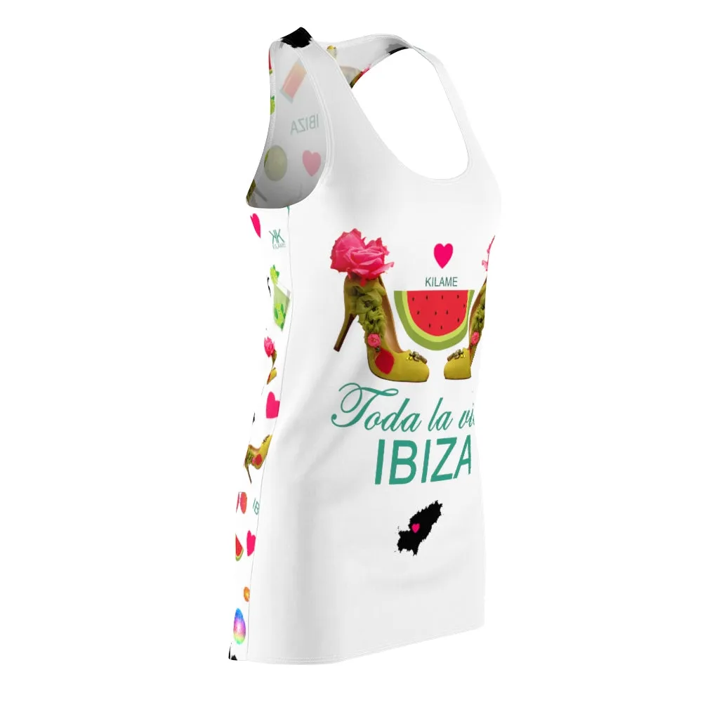 Women's Cut & Sew Racerback Dress 'Toda la vida Ibiza'